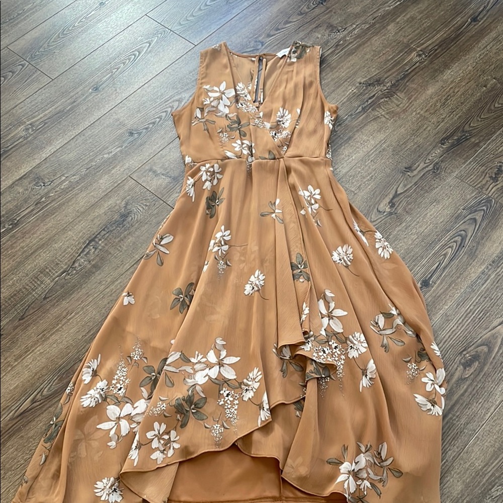 Floral Tan Dress